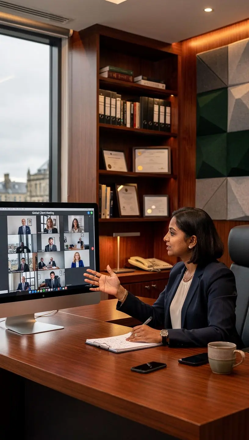 A modern office layout featuring collaborative workspaces designed to enhance productivity and creativity.